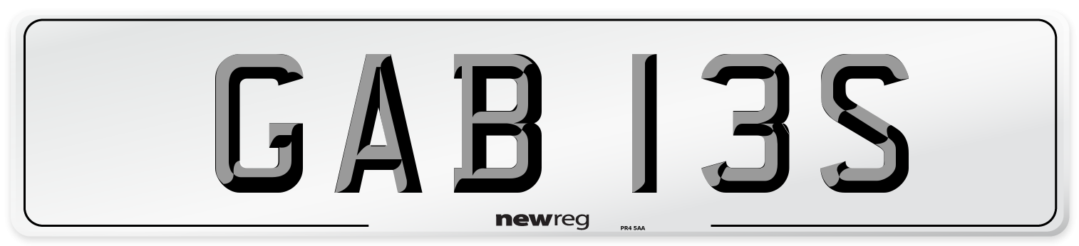 GAB 13S Number Plate from New Reg